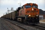 Loaded coal train rolls east